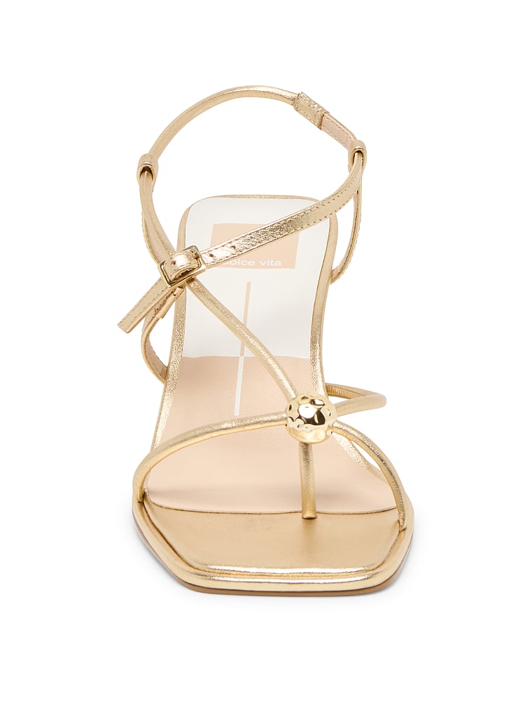 Dolce Vita Mylee Heel, Gold Distressed Leather, onModelFront, 1 of 3