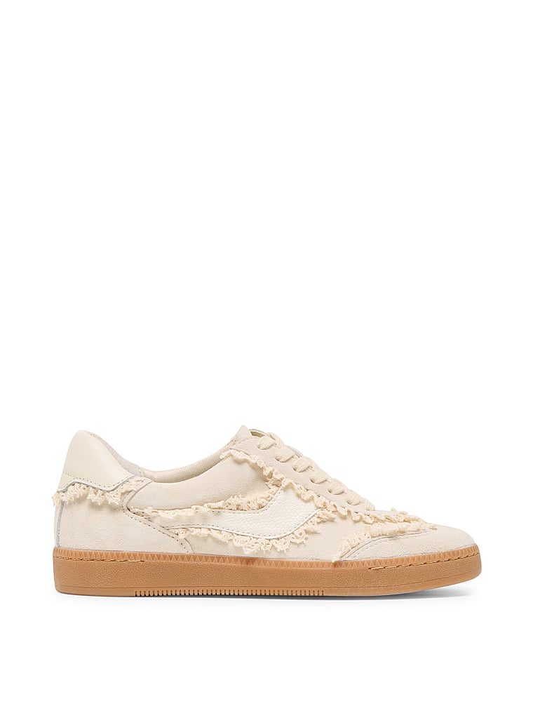 Dolce Vita Notice Lace Sneakers , Ivory Suede, onModelSide, 3 of 3