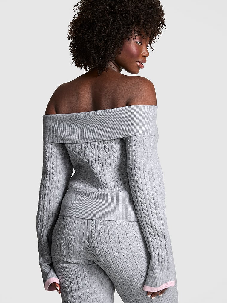 PINK x LoveShackFancy Oﬀ-the-Shoulder Sweater