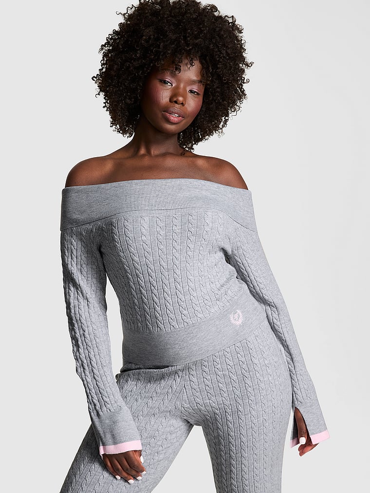 PINK x LoveShackFancy Oﬀ-the-Shoulder Sweater