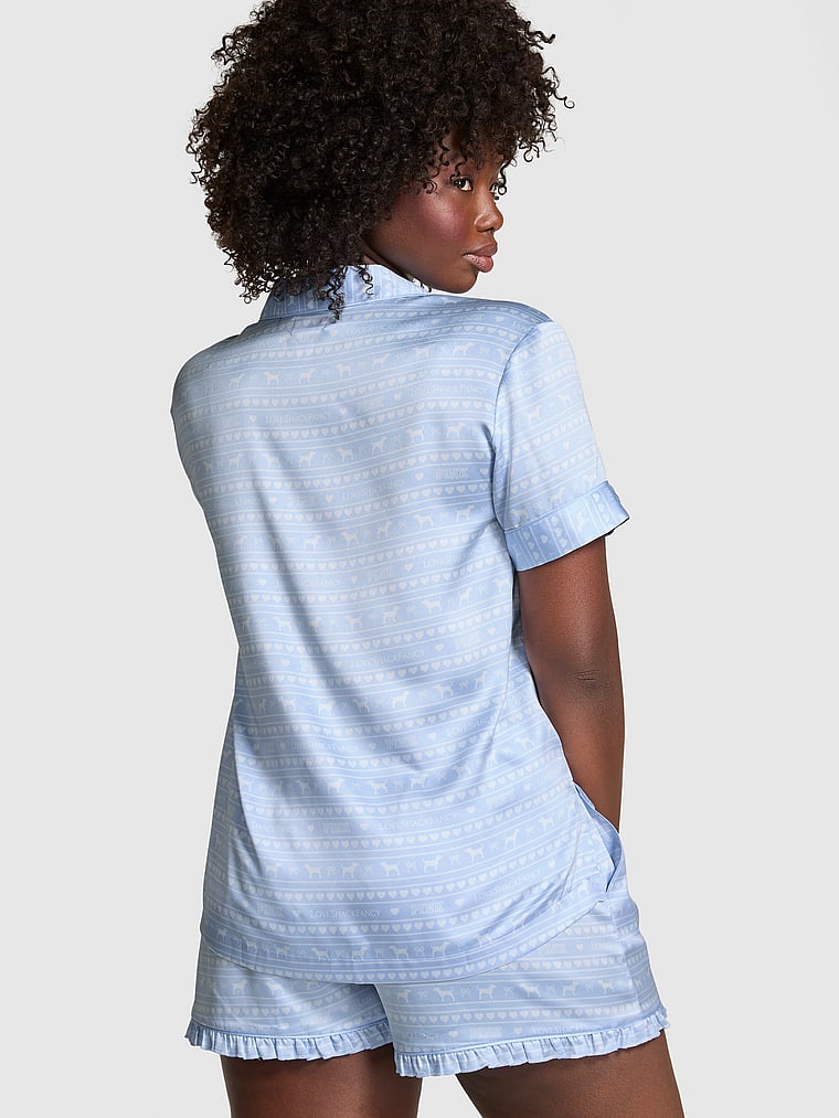 PINK x LoveShackFancy Satin Short Pajama Set