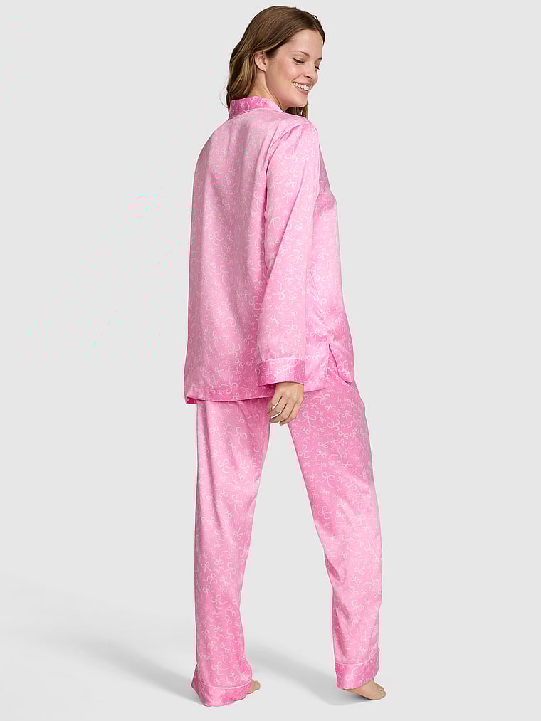 PINK x LoveShackFancy Satin Long Pajama Set
