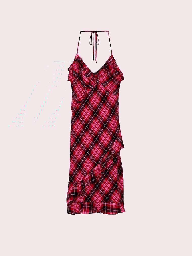 PINK x LoveShackFancy Chiffon Ruffle Midi Dress