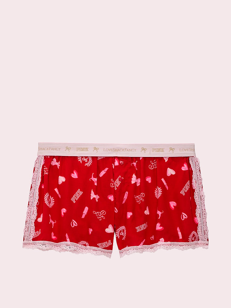 PINK X LoveShackFancy Silky Boxy Pajama Shorts