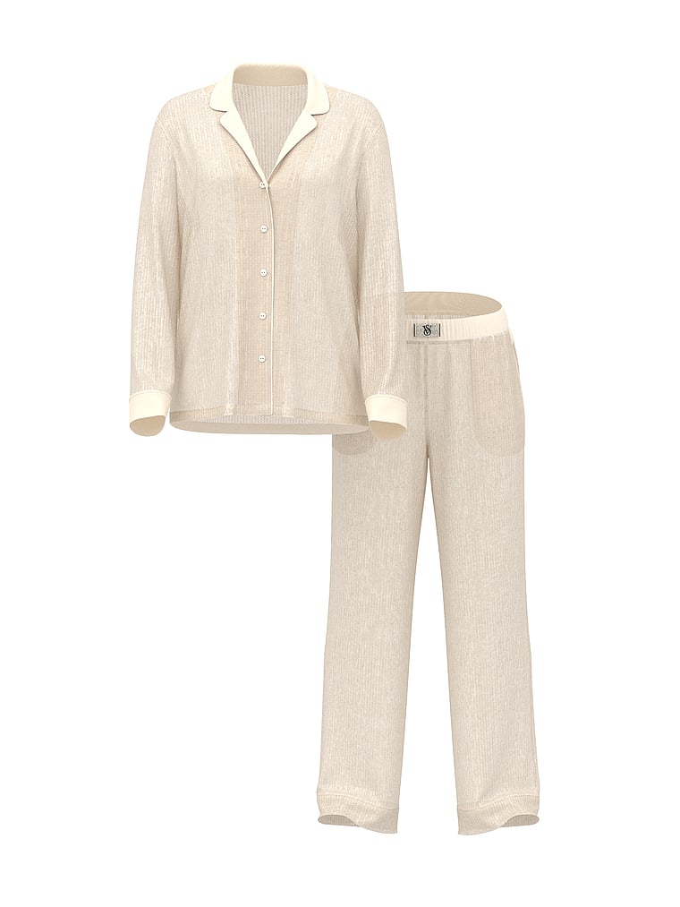 Sequin Shine Long Pajama Set