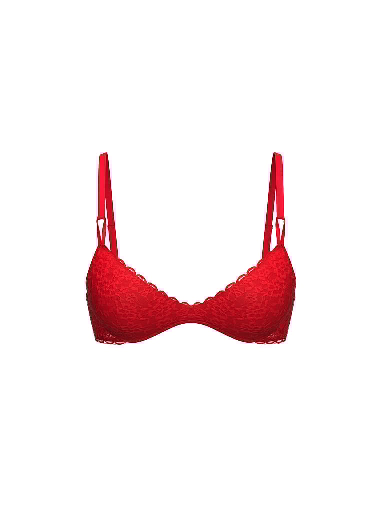 Victoria's Secret, Victoria's Secret Sexy Tee Smooth Metallic Wireless Push-Up Bra, Lipstick, offModelFront, 4 of 4