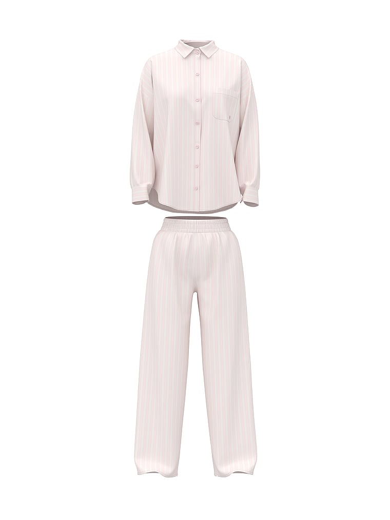 Flannel Oversized Long Pajama Set