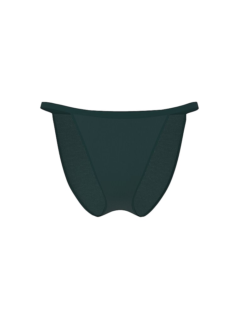 PINK Cotton String Bikini Panty, Deep Forest, offModelFront, 3 of 3