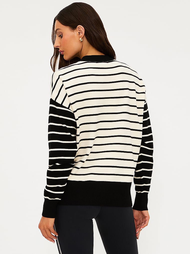 Victoria's Secret, Beach Riot Callie Sweater, Summit Stripe, onModelBack, 2 of 4