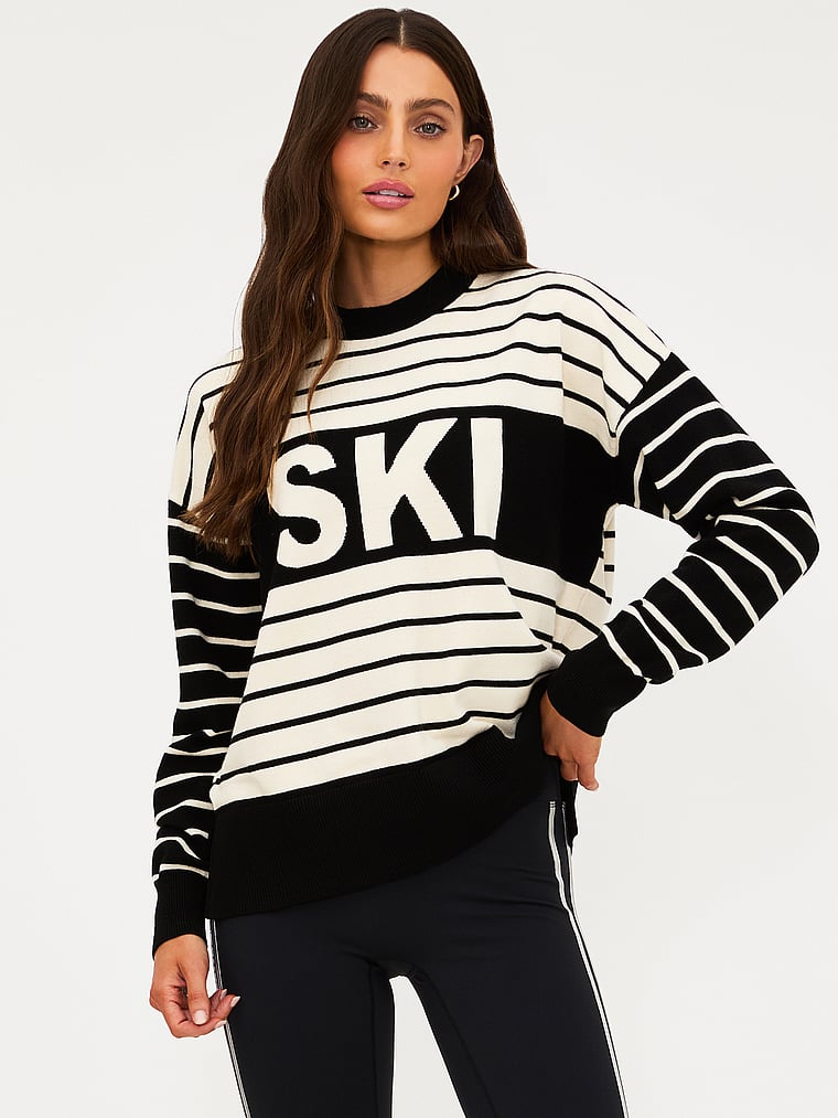 Victoria's Secret, Beach Riot Callie Sweater, Summit Stripe, onModelFront, 1 of 4