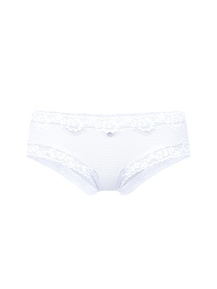 Cotton Shadow Stripe Lace-Waist Cheeky Panty