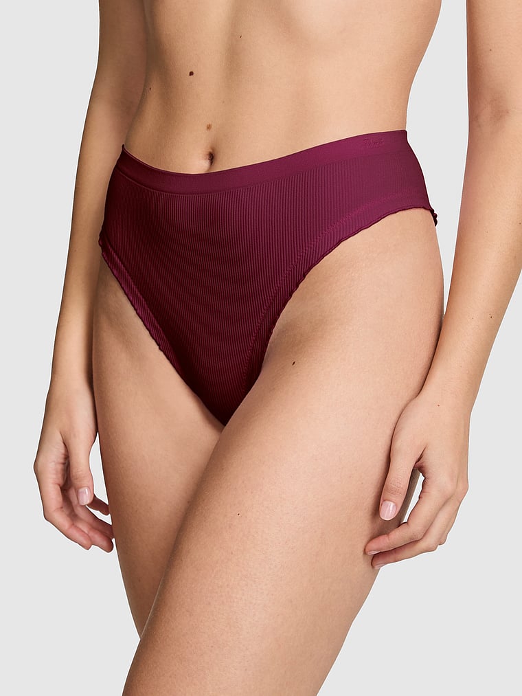 PINK Seamless Brazilian Panty, Wild Rose, onModelFront, 1 of 3 Taylor is 5'8" and wears Small