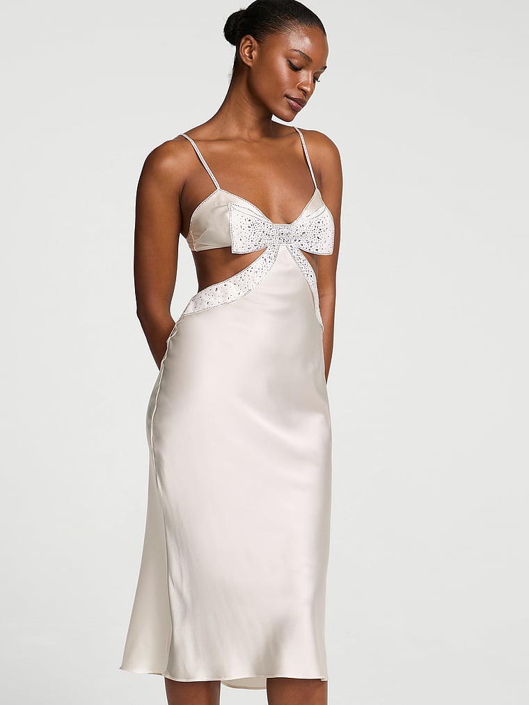 Atelier Victoria’s Secret Sheer Bow Slip Gown
