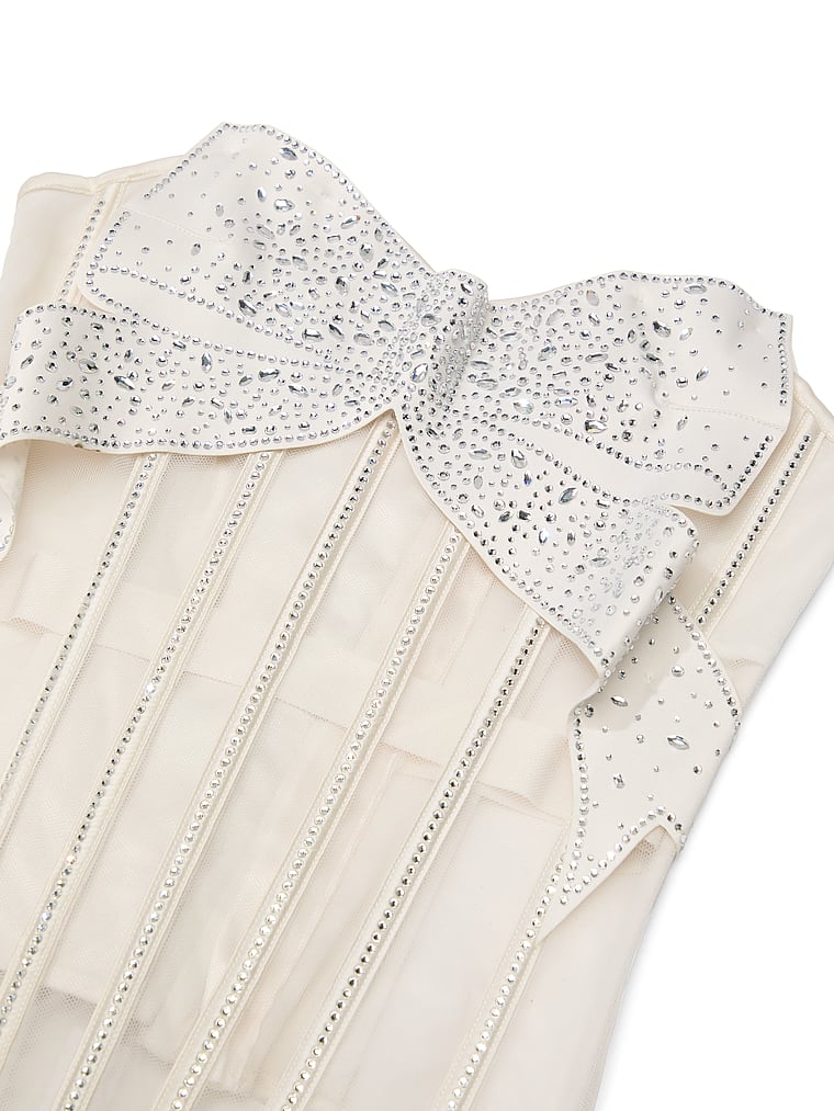 Atelier Victoria's Secret Sheer Bow Strapless Corset Top