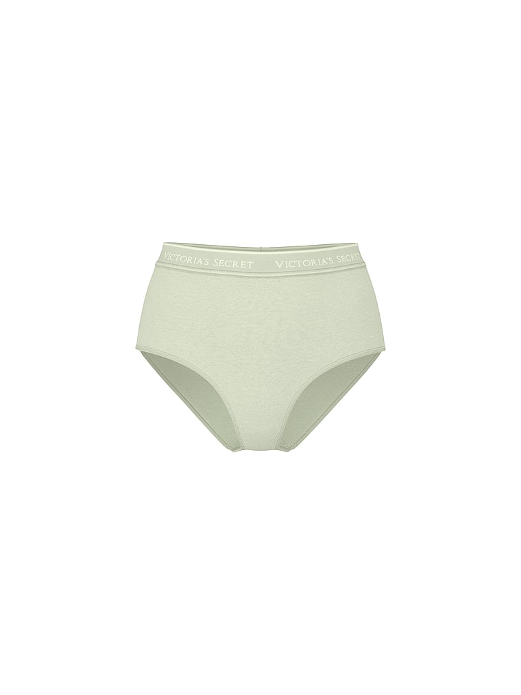 Victoria's Secret, Cotton Logo Cotton Modern Brief Panty, Mint Crush, offModelFront, 3 of 3