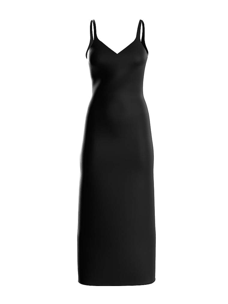 Victoria's Secret, Victoria's Secret SoSleek™ Maxi Slip Dress, Black, offModelFront, 3 of 3