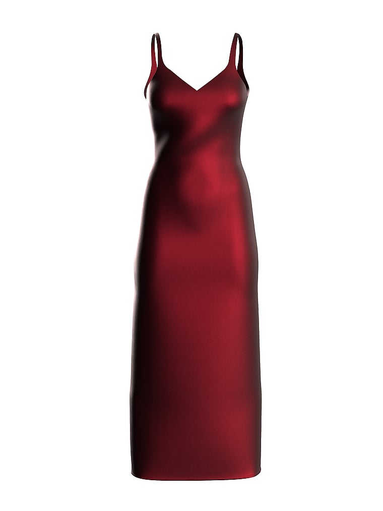 Victoria's Secret, Victoria's Secret SoSleek™ Maxi Slip Dress, Red, offModelFront, 3 of 3