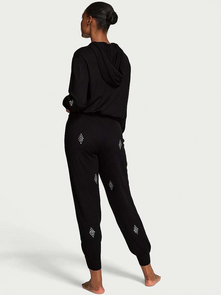 Luxe Knit Crystal Sparkle Jogger Pants