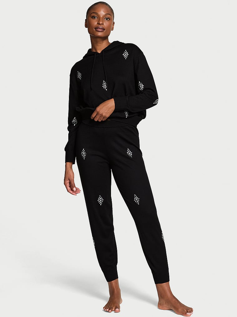 Luxe Knit Crystal Sparkle Jogger Pants