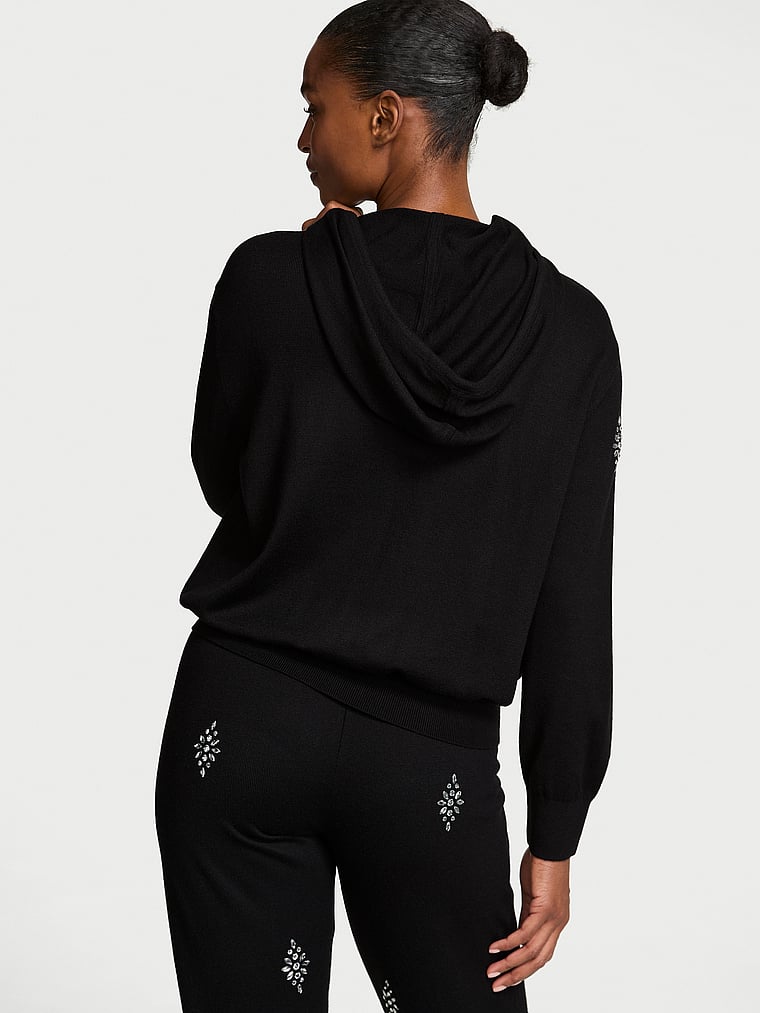 Luxe Knit Crystal Sparkle Hoodie
