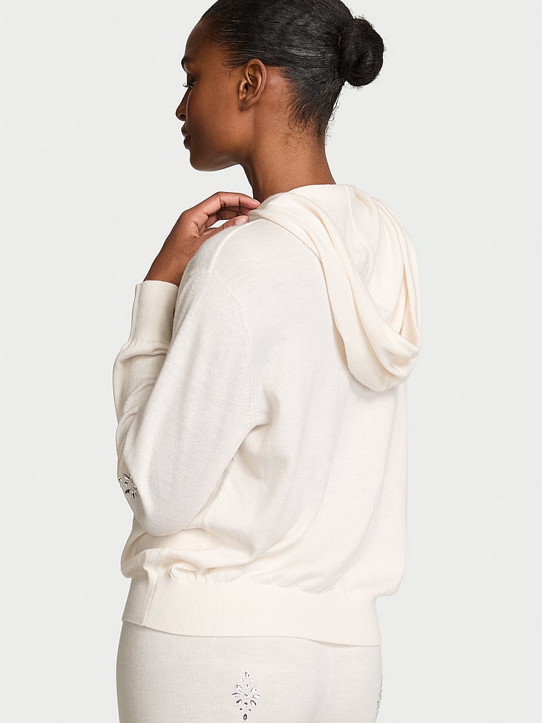 Luxe Knit Crystal Sparkle Hoodie