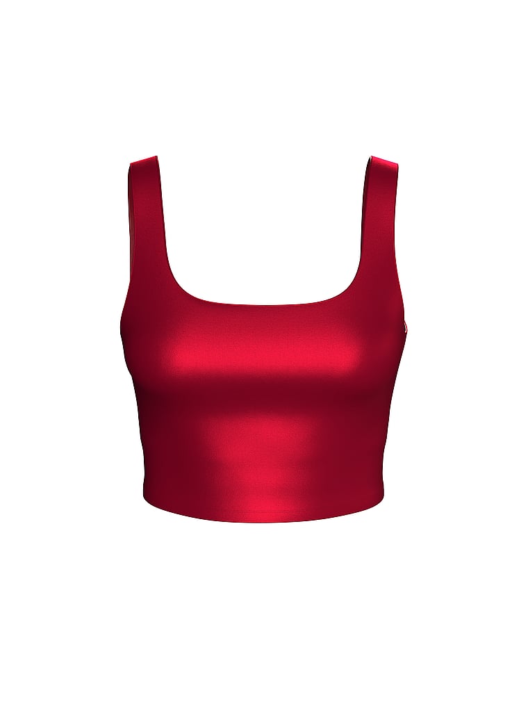 Victoria's Secret, VSX VSX GlossyTech™ Square-Neck Bra Top, Ready Red, offModelFront, 4 of 4