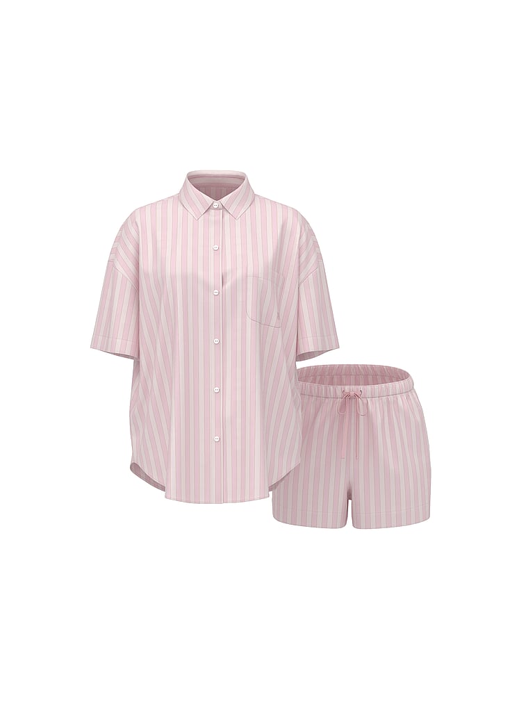 Flannel Oversized Short Pajama Set