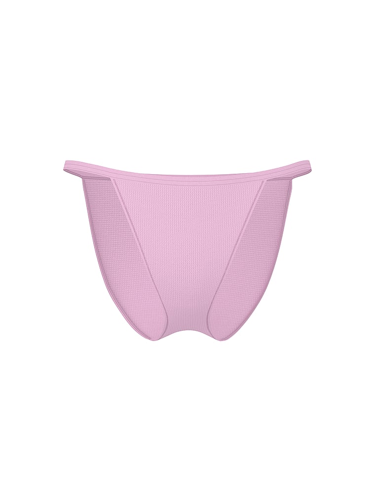 PINK Cotton String Bikini Panty, Hushed Lilac, offModelFront, 3 of 3