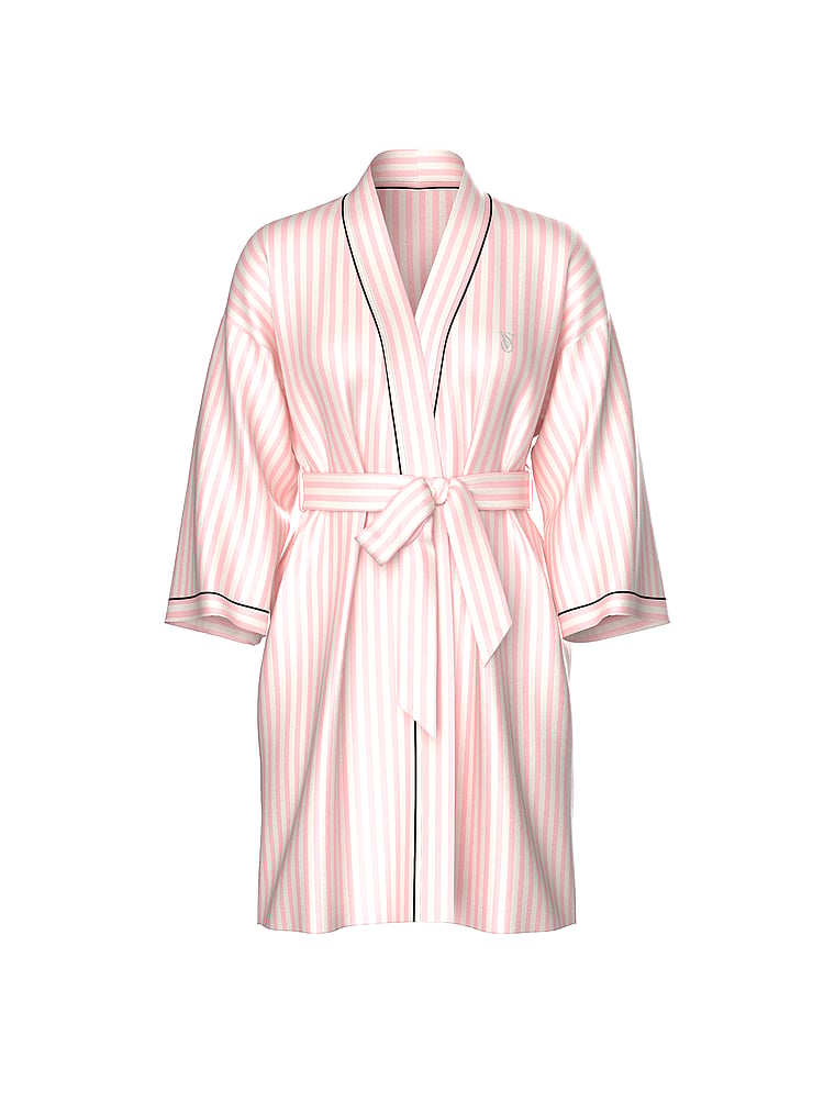 Buy Satin Short Piped Robe, Iconic Stripe- Paris - Order Robes online ...