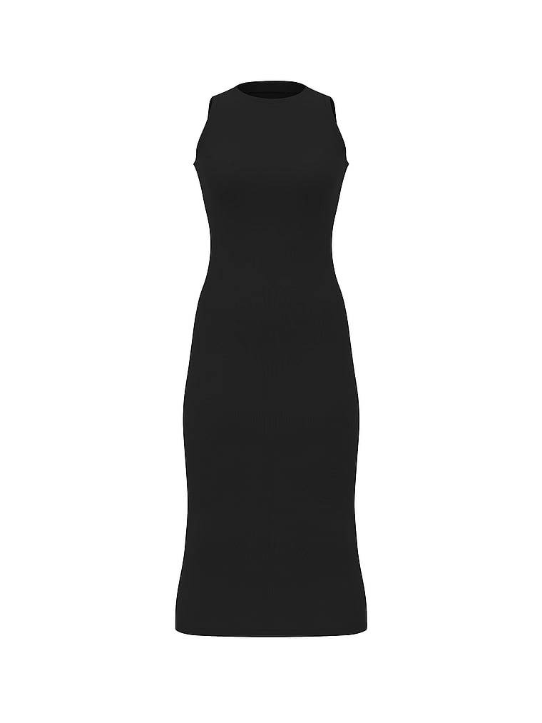 Shapewear by Victoria Smoothing Rib High-Neck Midi Dress