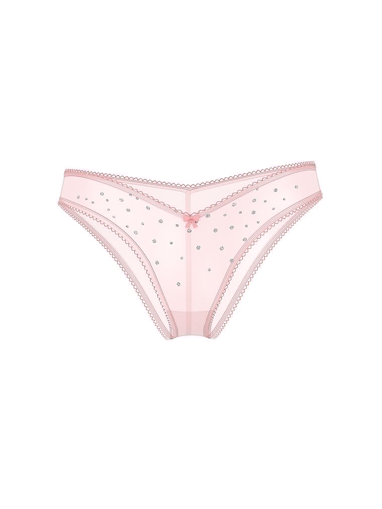 Victoria's Secret, Dream Angels Crystal Shimmer Brazilian Panty, Pretty Blossom, offModelFront, 3 of 3