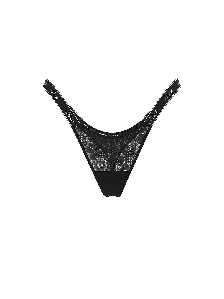 Logo Cotton High-Leg Micro Thong Panty