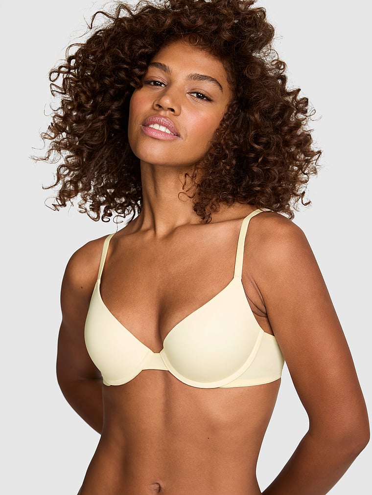 PINK Wear Everywhere Wear Everywhere™ Push-Up Bra, Palest Yellow, onModelFront, 1 of 3