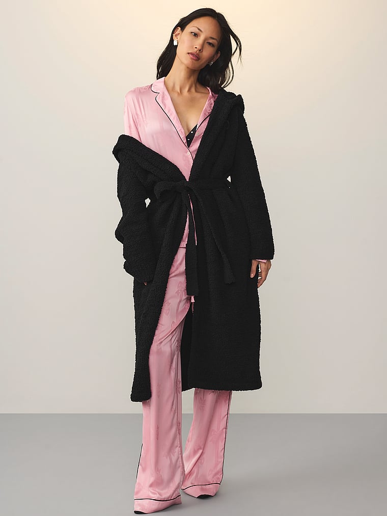 Cozy Chenille Hooded Long Robe