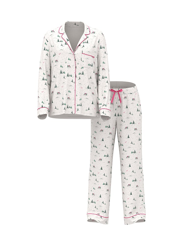 Victoria's Secret, Victoria's Secret Flannel Long Pajama Set, offModelFront, 4 of 4