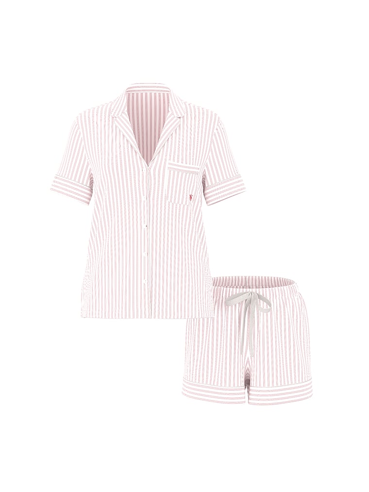 Victoria's Secret, Victoria's Secret Heritage Cotton Short Pajama Set, offModelFront, 3 of 3