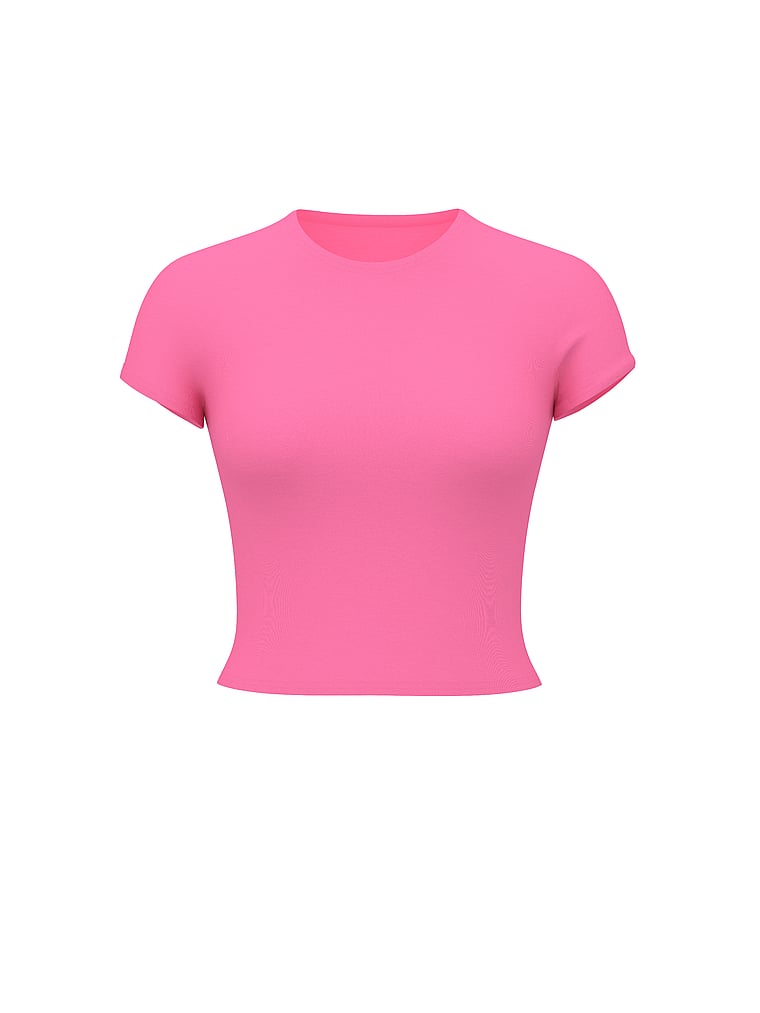 Victoria's Secret, Victoria's Secret SoSoft™ Modal Fitted Tee, Hollywood Pink, offModelFront, 3 of 4