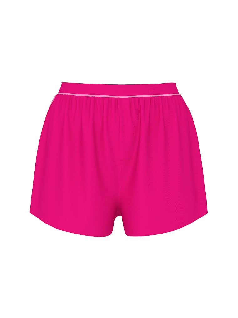 Victoria's Secret, Victoria's Secret Signature Satin Sleep Shorts, Hollywood Pink, offModelFront, 3 of 3
