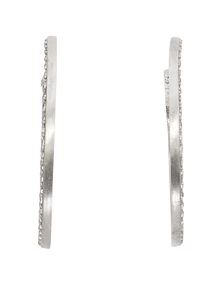 Victoria's Secret, Victoria's Secret VS Monogram Diamanté Hoop Earrings, Silver Diamante, offModelBack, 2 of 3