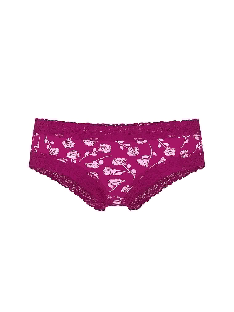 PINK PINK Wink™ Lace-Trim Cheeky Panty, Floral, offModelFront, 3 of 3