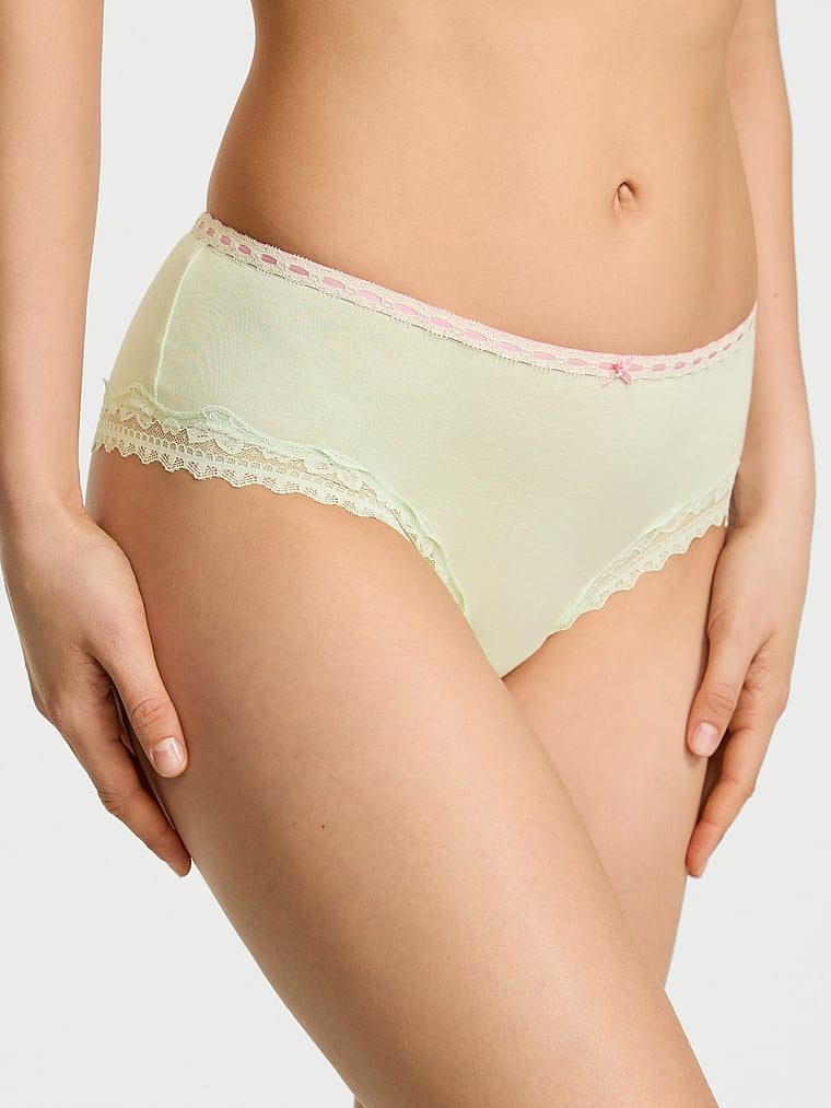 Cotton Lace-Waist Cheeky Panty