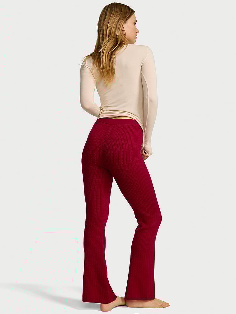 Luxe Cable-Knit Flare Lounge Pants