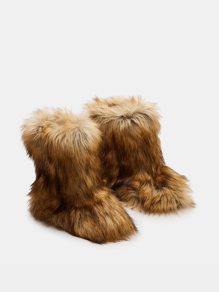 Steve Madden Beastie Faux-Fur Bootie, Tan Multi, onModelFront, 1 of 4