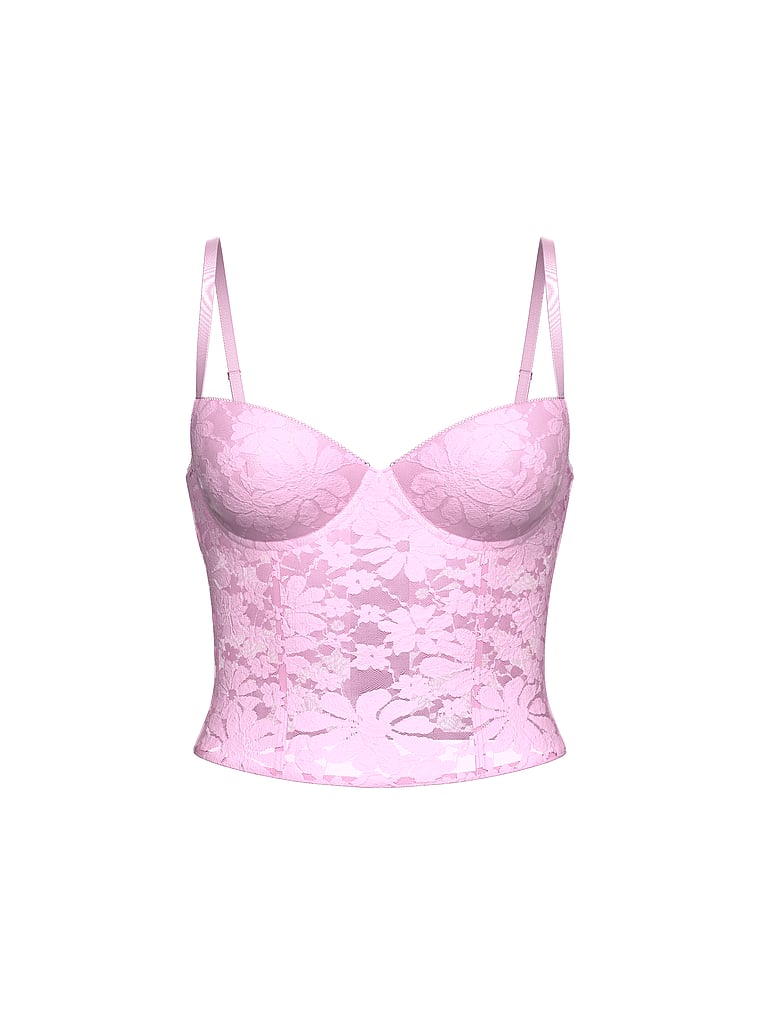 PINK Wink WINK Lightly Lined Balconette Corset Top, Hushed Lilac, offModelFront, 3 of 4