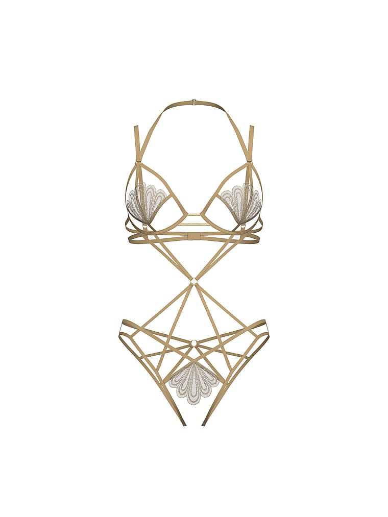 Showgirl Embroidery Strappy Teddy