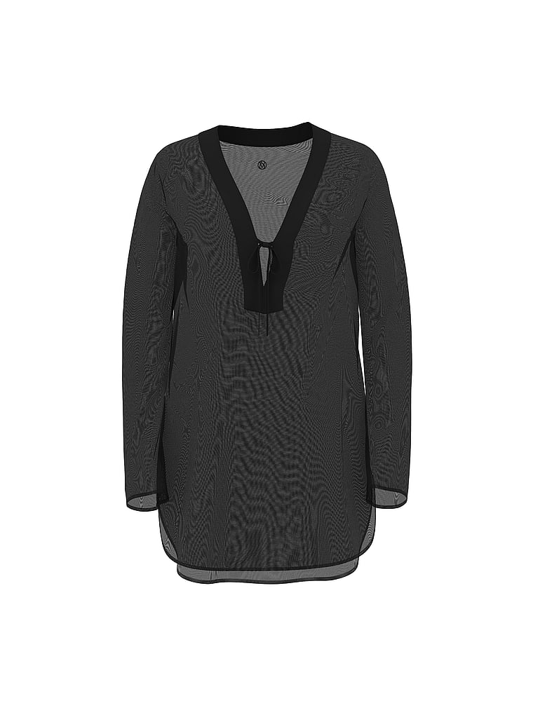 Beachwear Sheer Crinkle Tunic Dress