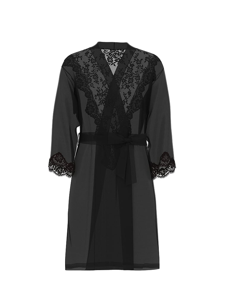 Chiffon & Lace Short Robe
