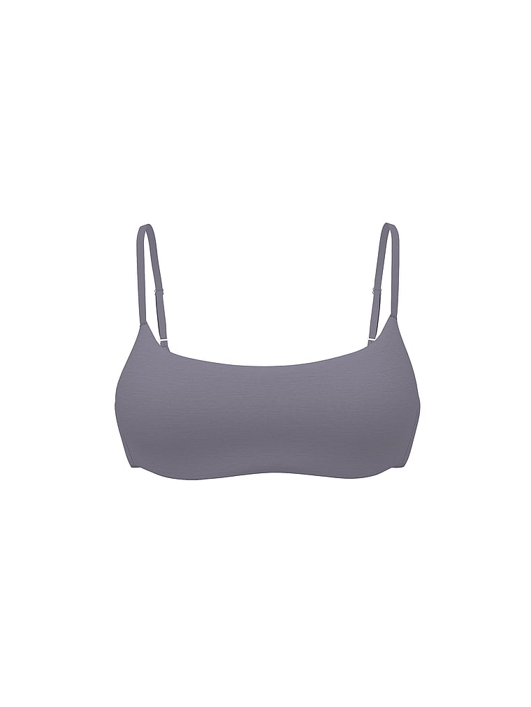 PINK Relay Square-Neck Sports Bra, Night Owl Grey Marl, offModelFront, 3 of 3