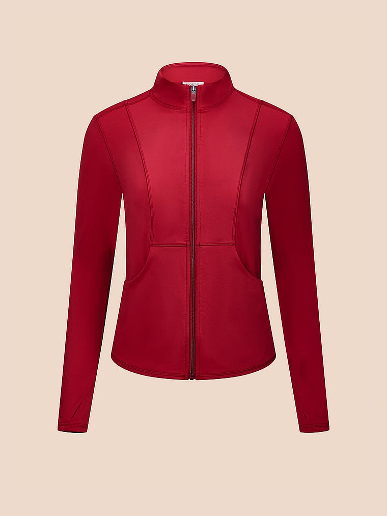Victoria's Secret, Adore Me Aura Running Jacket, Rio Red, offModelFront, 2 of 2