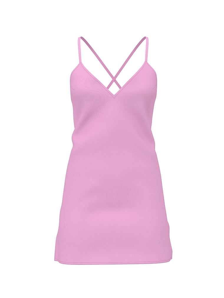 Satin Open-Back Slip Dress